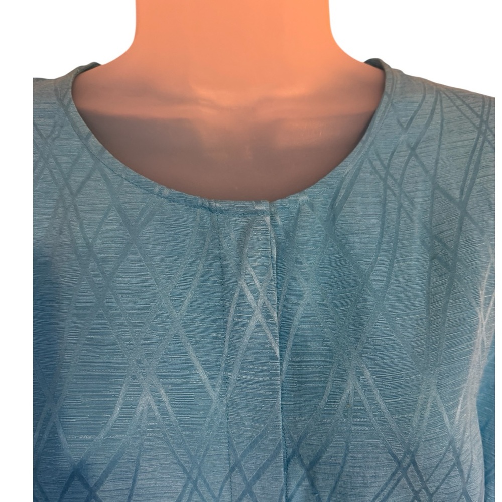 Laura Ashley GORGEOUS    LINEN/SILK  Aqua Blue SPRING/SUMMER  Top   PLUS: 3X   # - Picture 2 of 9